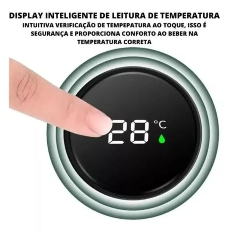Garrafa Térmica - Aço Inox Termômetro Display Digital - 500 ML